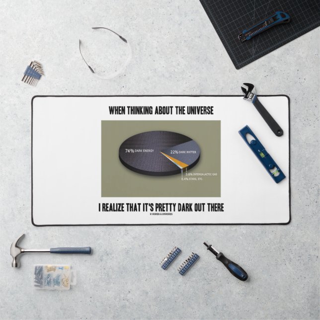 When Thinking Universe Realise It's Dark Out There Desk Mat (Workstation)