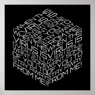 When This Virus Is Over White Text Cube Poster