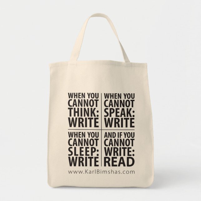 When to Write Grocery Tote Bag (Front)
