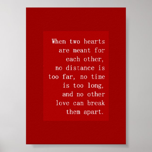 WHEN TWO HEARTS ARE MEANT FOR EACH OTHER NO DISTAN POSTER (Front)