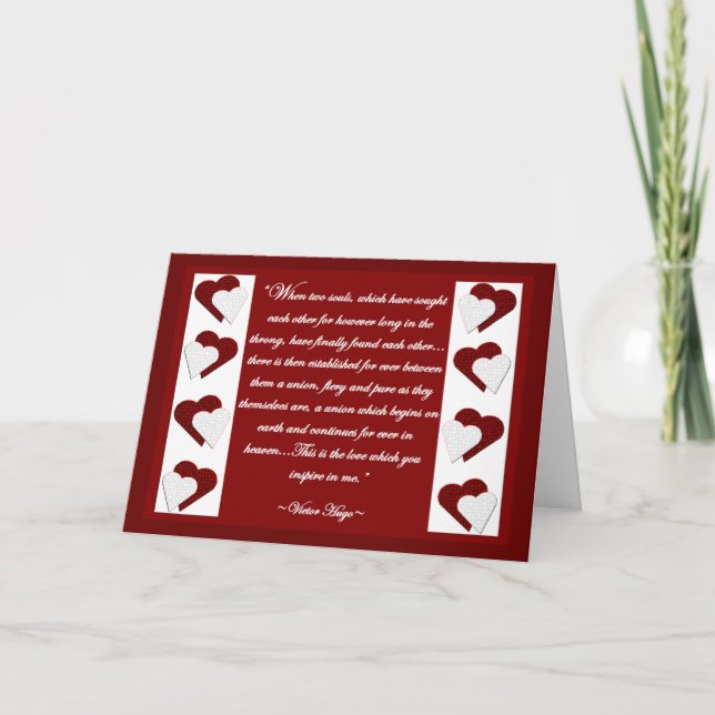 When Two Souls... Victor Hugo Quote Greeting Card (Front)