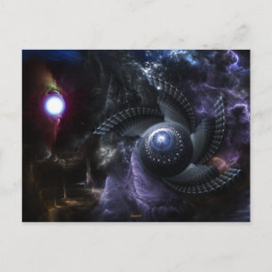 When Universes Collide Fractal Art Postcard