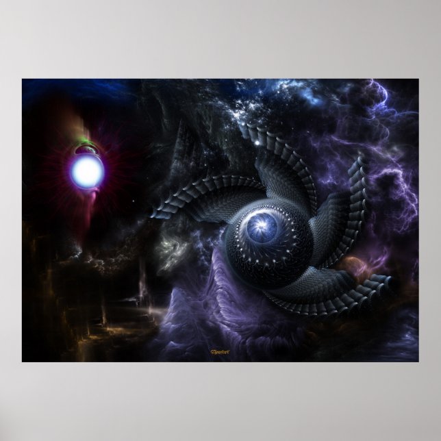 When Universes Collide Fractal Art Poster (Front)