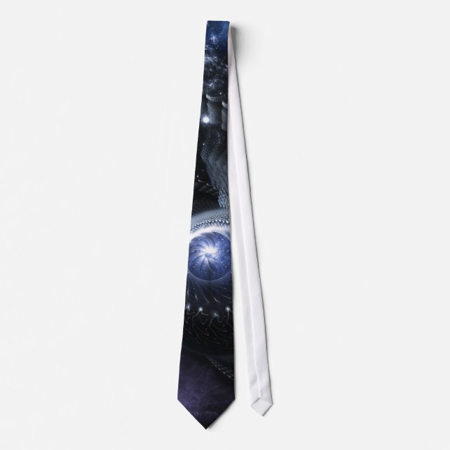 When Universes Collide Fractal Art Tie (Front)