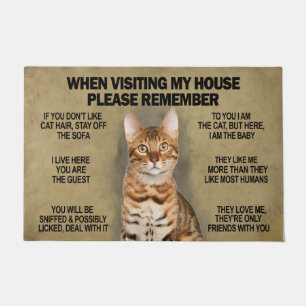 When Visiting My House   Funny Cat Doormat 