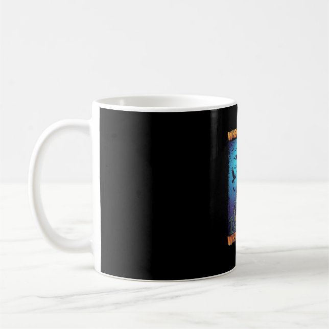 When We All Fall Asleep Haunted House Scary Ravens Coffee Mug (Left)