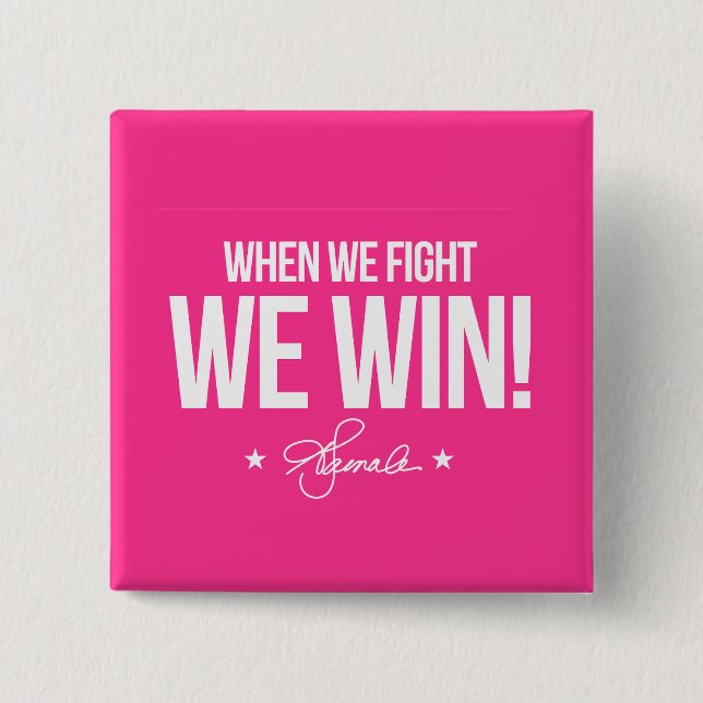 When we fight we win - Kamala 15 Cm Square Badge (Front)