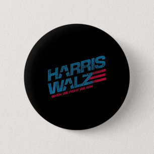When We Fight We Win Kamala Harris Cat Lady Boho 6 Cm Round Badge