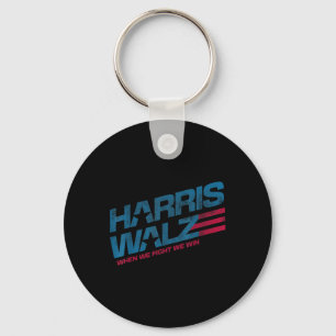 When We Fight We Win Kamala Harris Cat Lady Boho Key Ring