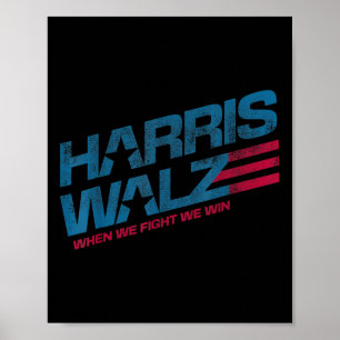 When We Fight We Win Kamala Harris Cat Lady Boho  Poster