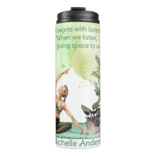 When We Listen Watercolor Yoga Travel Mug
