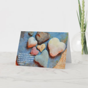 When we lose someone we love-Heart Rocks Sympathy Card