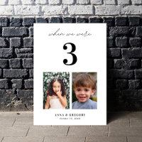 When We Were 3 Childhood Photos 5x7 Table Number