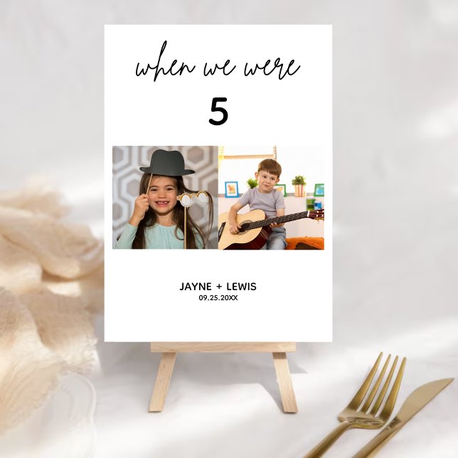 When We Were Age Wedding Table Number Signs (Creator Uploaded)