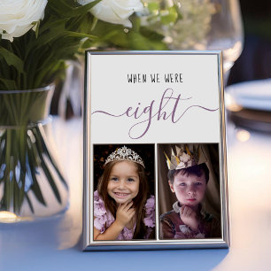 When We Were Eight Script Childhood Photos Wedding Table Number