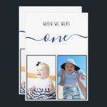 When We Were One Big Table Number with Kids Photos<br><div class="desc">A bigger table number: 5" x 7". (Do not order the envelope with it.) A modern, more original way to personalise your table numbers with childhood photos of bride and groom at that number age (the default is one).The placeholder photos of a little girl (the bride) and a little boy...</div>