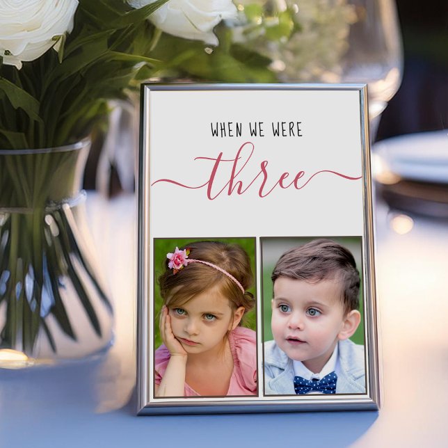 When We Were Three Childhood Photos Script Wedding Table Number (Creator Uploaded)