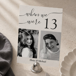 When We Were Your Age Photo Wedding Table Number