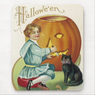 When Witches Abound at Halloween Mouse Pad
