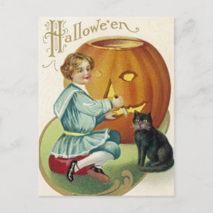 When Witches Abound at Halloween Postcard