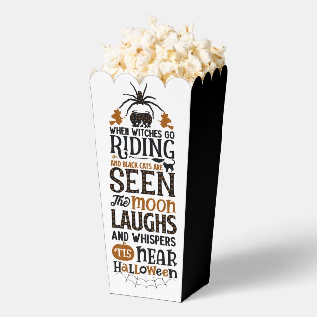 When witches go riding halloween quote favour box (Popped)
