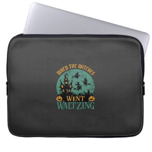 When Witches Went Waltzing Halloween Haunted House Laptop Sleeve