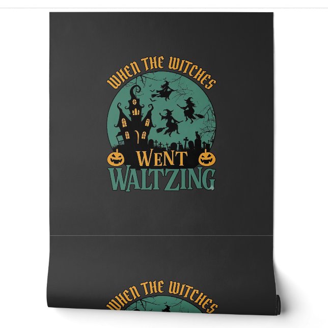 When Witches Went Waltzing Halloween Haunted House Wallpaper (Unrolling)