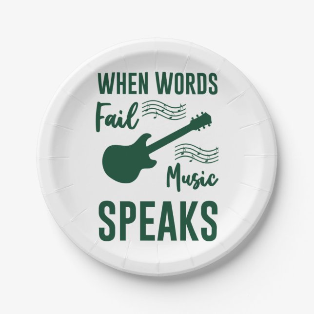 When Words Fail Music Speak Paper Plate (Front)