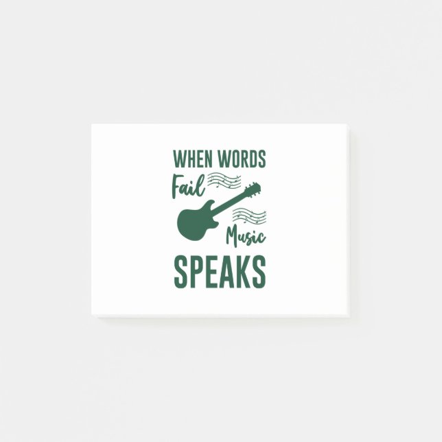 When Words Fail Music Speak Post-it Notes (Front)