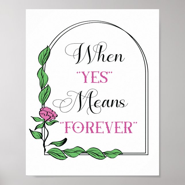When "Yes"Means "Forever" Quote Poster (Front)