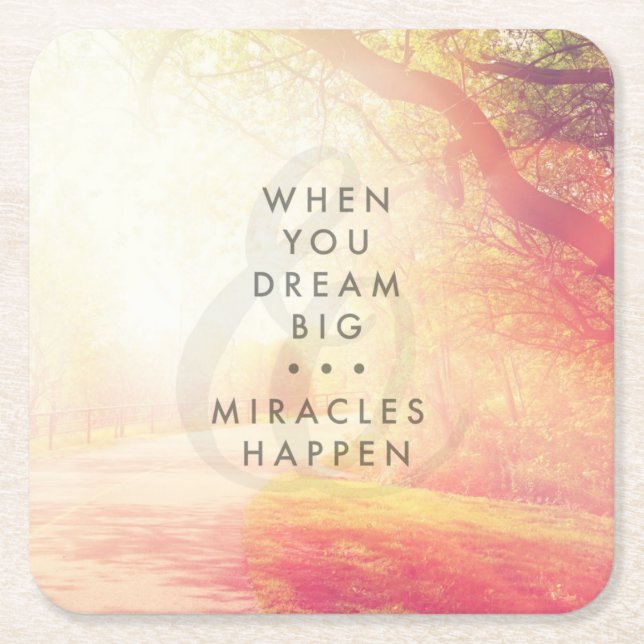 When You Dream Square Paper Coaster (Front)