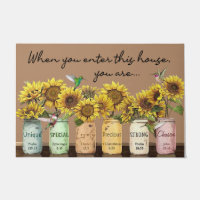 When you enter this house doormat, Sunflower