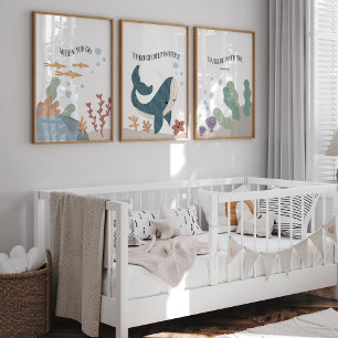 When you go through dee waters poster set of 3