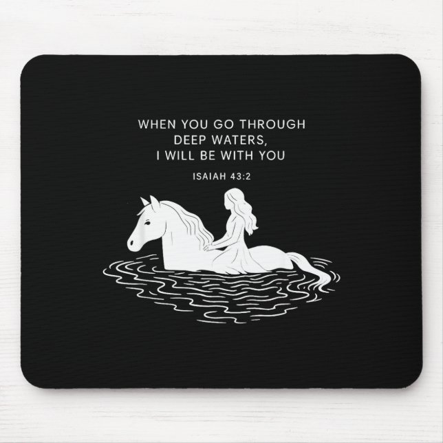 When You Go Through Deep Waters I Will Be With You Mouse Pad (Front)