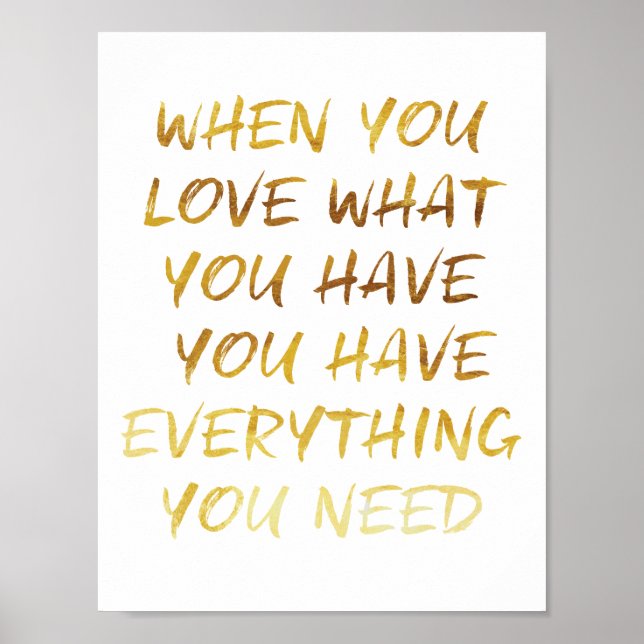 When You Love Faux Gold Foil Poster (Front)