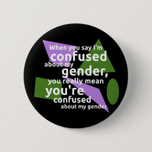 When you say I'm confused about my gender... 6 Cm Round Badge