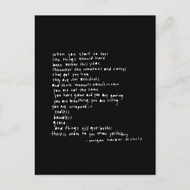 when you start to feel like things should been postcard (Front)