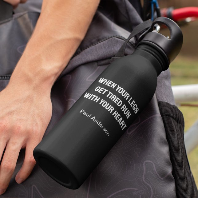 When Your Legs Get Tired Run With Your Heart Biker 710 Ml Water Bottle (Creator Uploaded)