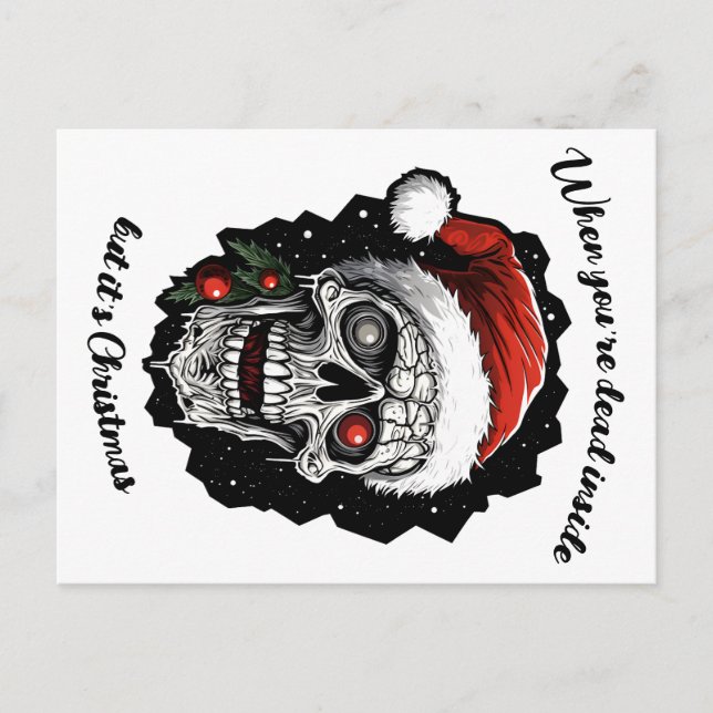  When You're Dead inside but it’s Christmas Holiday Postcard (Front)