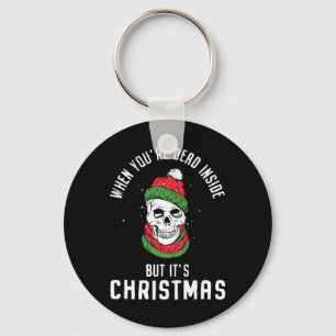 When You're Dead Inside But It's Christmas Skeleto Key Ring