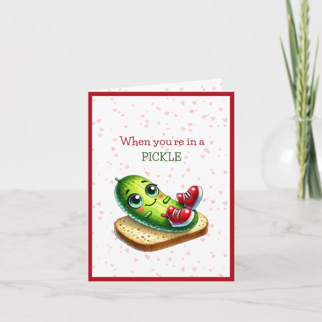 When You're In A Pickle Life's Just Bread Butter Holiday Card (Front)