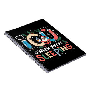 When You're Sleeping Funny ICU Nurse Christmas Notebook