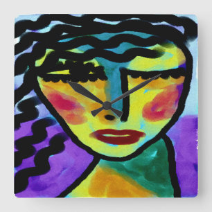 Whenever Original Abstract Art Square Wall Clock