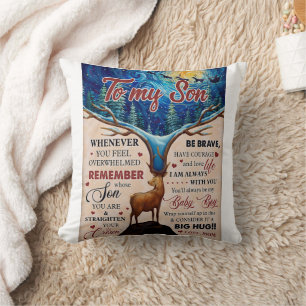 Whenever U Feel Overwhelmed Deer Mom To Son Cushion