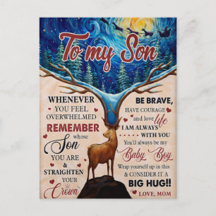 Whenever U Feel Overwhelmed Deer Mum To Son Postcard