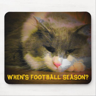 When's football season? Sad Kitty Mouse Pad