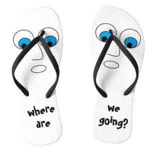 Where are we going Curious Cartoon Face Funny Thongs