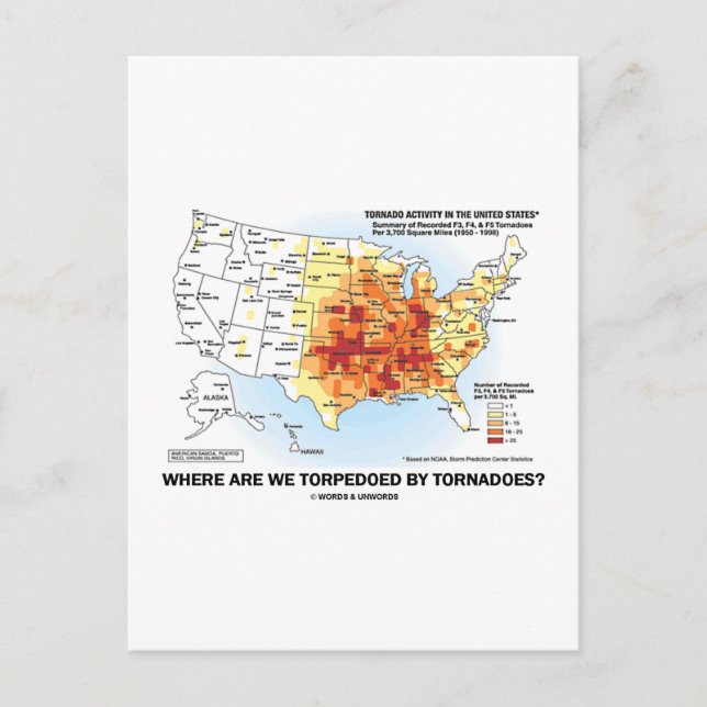 Where Are We Torpedoed By Tornadoes? Postcard (Front)