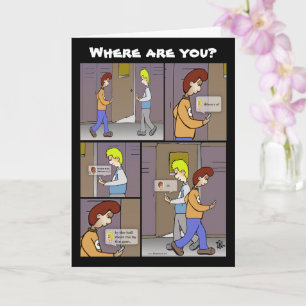 Where Are You Black Greeting Card