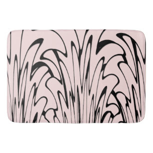 Where Art Meets Thought Black and Pink Bath Mat